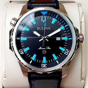 Bulova Marine Star Leather Men's Watch